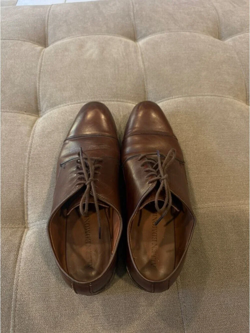 Allen Edmonds Brown Leather Cap Toe Derby Dress Shoes 10.5 D